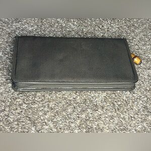 GUCCI Olive Green Nylon Bamboo Long Zip Around Continental Wallet Tom Ford Era